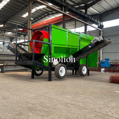 Mobile Rotary Screen Trommel For Compost Screening With Circular Design And Carbon Steel