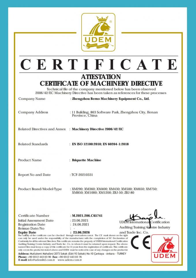 Zhengzhou Berno Machinery Euqipment Co., Ltd Quality Control