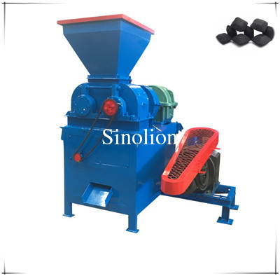 Double rollers pressing automatic BBQ charcoal coal briquette making machine
