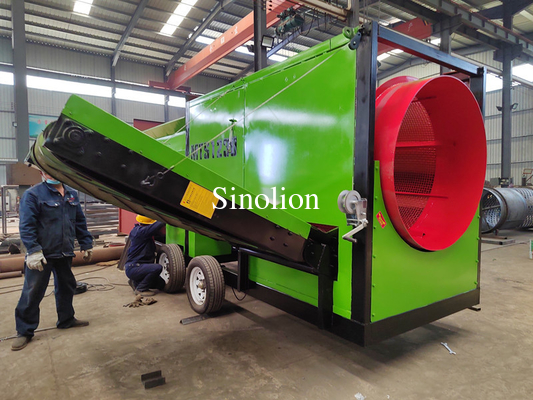 High capacity rotary trommel screen equipment for compost processing