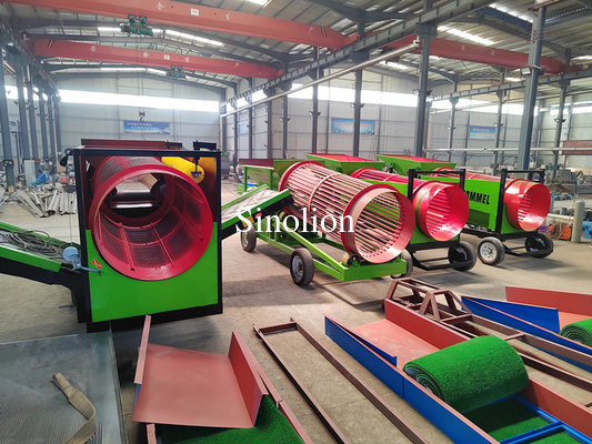 High capacity rotary trommel screen equipment for compost processing