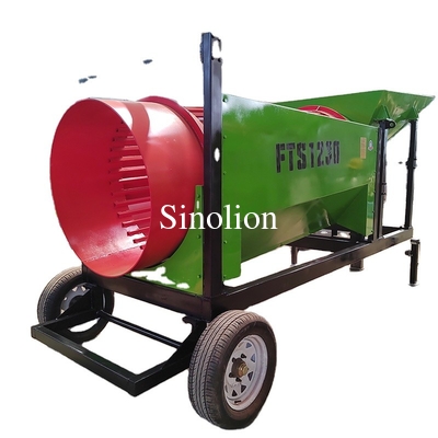 Small capacity compost processing trommel screen equipment for farm fertilizer and sand