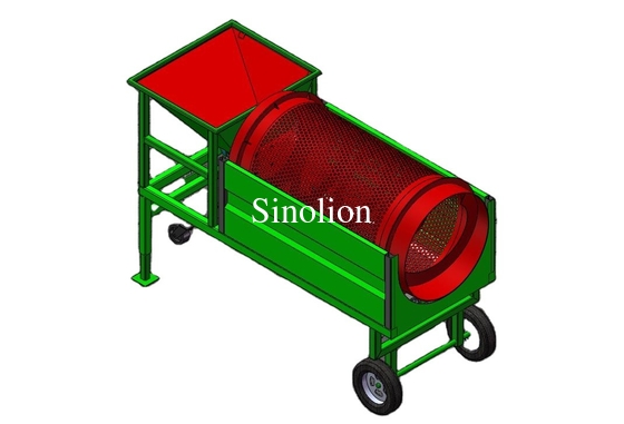 Small capacity compost processing trommel screen equipment for farm fertilizer and sand