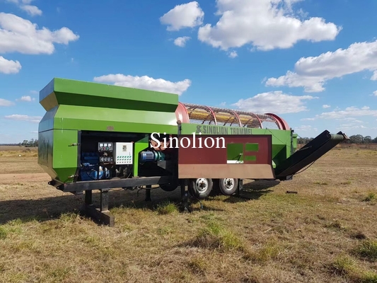Compound Rotary Mobile Trommel Screener for Topsoil/Compost/Wood in Zhengzhou Sinolion