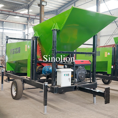 Zhengzhou Sinolion Mobile Coal Sawdust Firewood Rolling Tracked Trommel Vibrating Screen