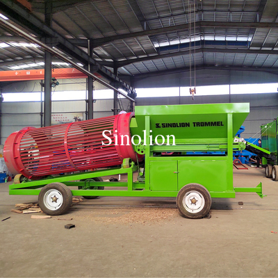 Zhengzhou Sinolion Mobile Coal Sawdust Firewood Rolling Tracked Trommel Vibrating Screen