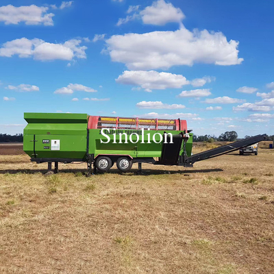 Topsoil/Compost/Wood Sorting Made Easy with Sinolion Double Layer Drum Trommel Screen