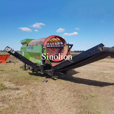 Topsoil/Compost/Wood Sorting Made Easy with Sinolion Double Layer Drum Trommel Screen