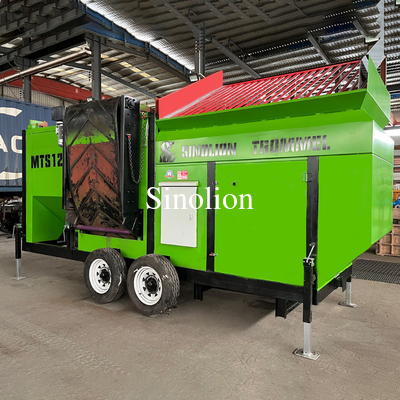 Mobile Trommel Screen Machine For Compost High Capacity ≤60m3/H Customized Acceptable