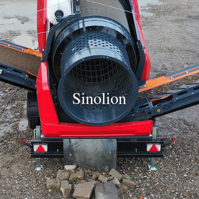 Construction Works Mobile Compost Trommel Sifting Screen Drum for Material Screening