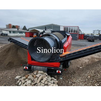 Construction Works Mobile Compost Trommel Sifting Screen Drum for Material Screening