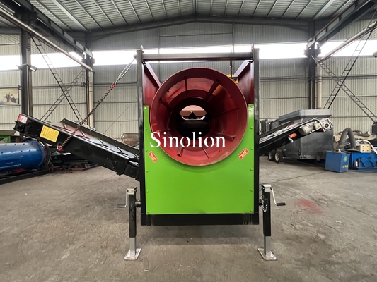 2600 KG Mobile Trommel Top Soil Screen Plant Equipped with Circular Drum Screen Filter