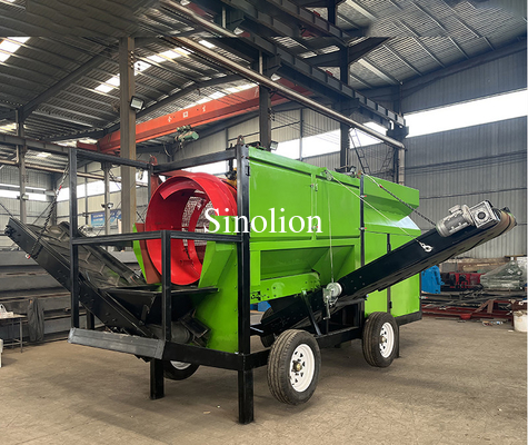 Compost and Stone Screening Made Easy with 2600 KG Mobile Topsoil Trommel Screener