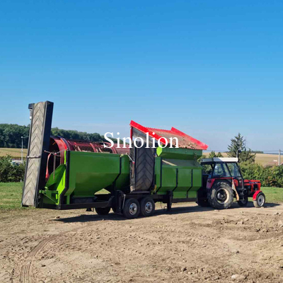 High Efficiency Heavy Duty Trommel Screen For Compost On Farms With Mesh Size 2-80MM