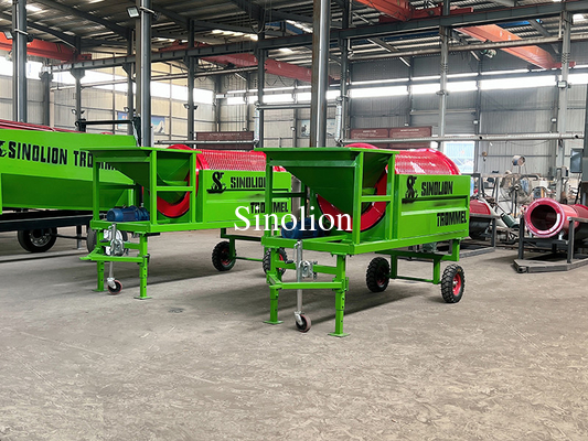 15 CMH Portable Drum Trommel Sifter For Compost High Capacity Screening