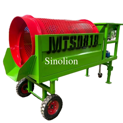 Small capacity compost processing trommel screen equipment for farm fertilizer and sand
