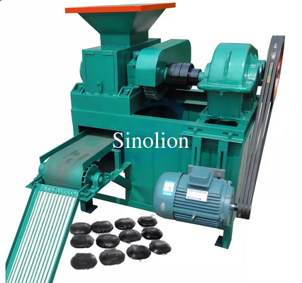 Oval shaped briquettes double roller press briquette making machine