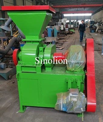 Oval round shape charcoal dust twin roller charcoal briquette making machine