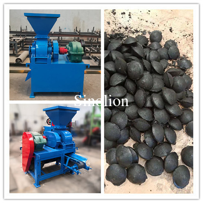 Twin roller charcoal coal briquette machine ball oval shape briquettes making machine